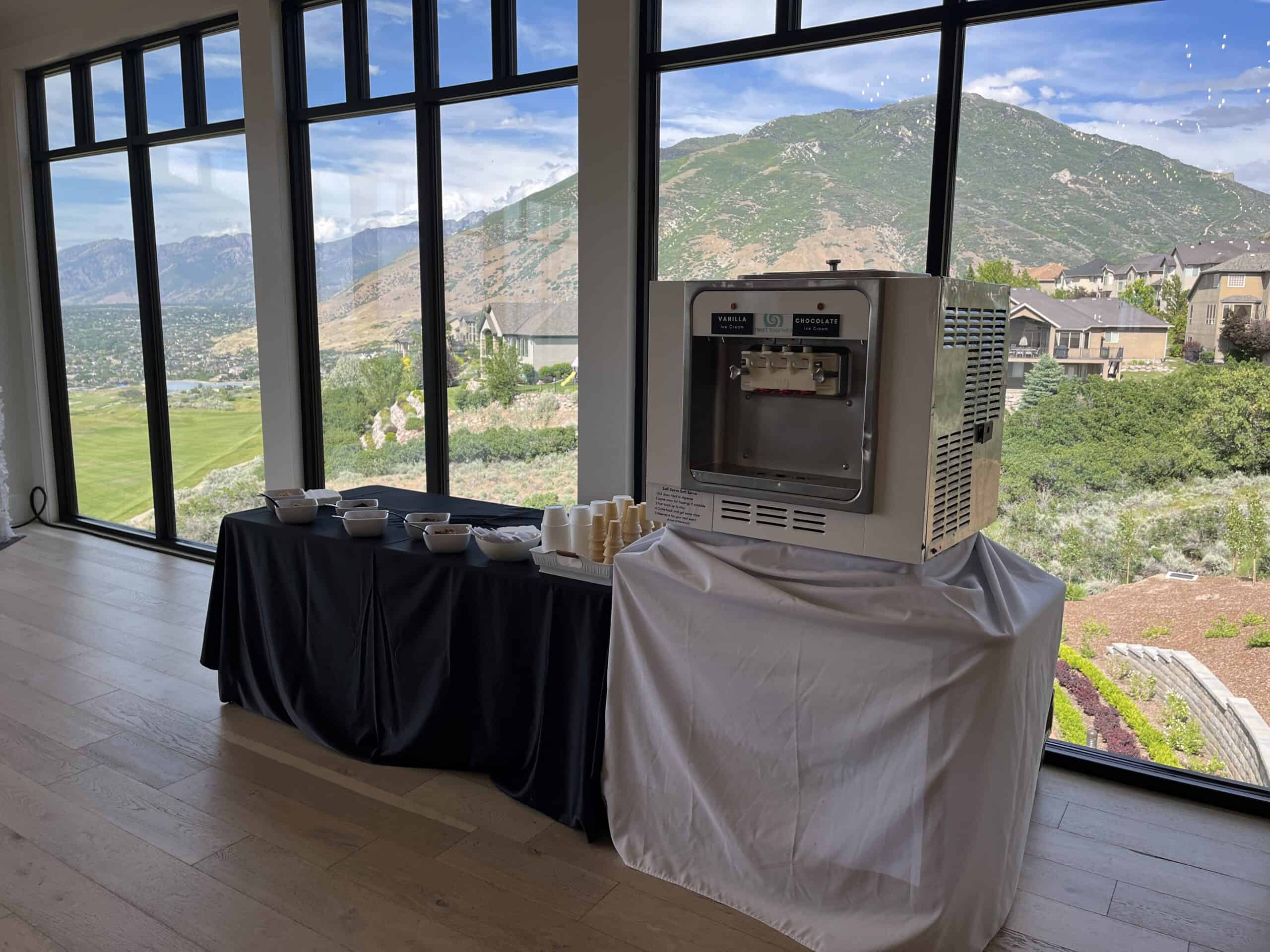 Soft serve catering setup at Siempre, a Draper wedding venue