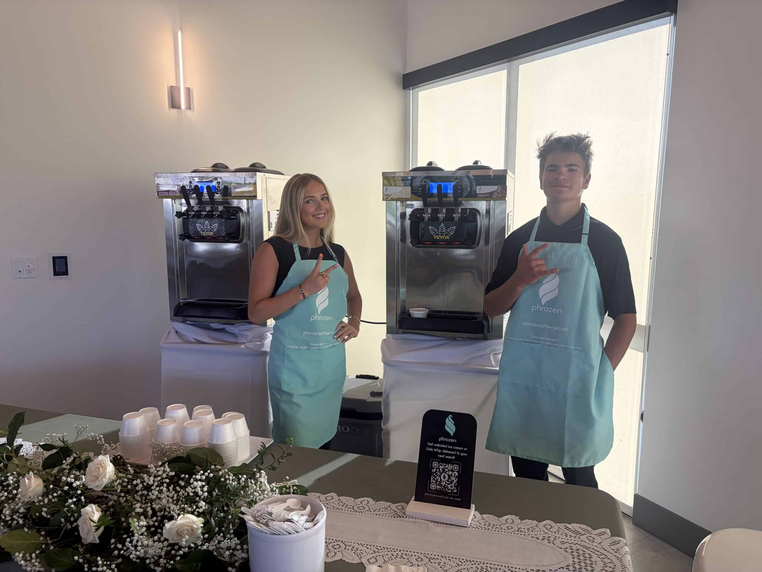Soft serve machine set up for a wedding at The Rooftop in Lehi